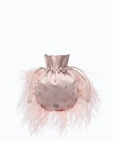 Borsa pouch a tracolla piccola in nappa con piume e borchie PINKO Galleria - | Pinko