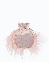 Borsa pouch a tracolla piccola in nappa con piume e borchie PINKO Galleria - | Pinko