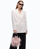 Borsa pouch a tracolla piccola in nappa con piume e borchie PINKO Galleria - | Pinko