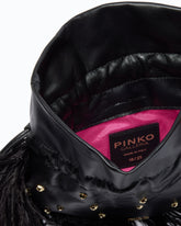 Borsa pouch a tracolla piccola in nappa con piume e borchie PINKO Galleria - | Pinko