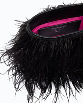Borsa pouch a tracolla piccola in nappa con piume PINKO Galleria - | Pinko