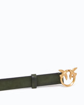 Ceinture en daim avec boucle Love Birds 2 cm - | Pinko