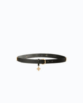 Ceinture en cuir avec clous en forme de fleurs 2 cm - | Pinko