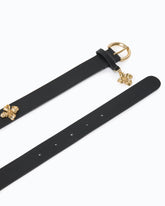 Ceinture en cuir avec clous en forme de fleurs 2 cm - | Pinko