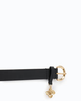 Ceinture en cuir avec clous en forme de fleurs 2 cm - | Pinko