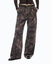 Pantaloni in cotone con motivo camouflage floreale - | Pinko
