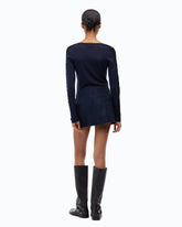 Cardigan en laine avec empiècements en dentelle - | Pinko
