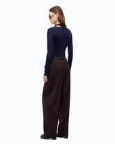 Wool sweater with lace and sash - | Pinko