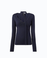 Wool sweater with lace and sash - | Pinko
