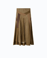 Gonna midi svasata in pizzo con inserti - | Pinko