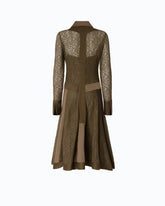 Abito midi chemisier in pizzo con inserti - | Pinko