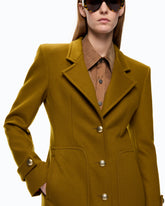 Cappotto lungo in panno di misto lana - | Pinko