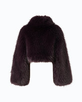 Giubbino cropped effetto pelliccia con collo alto - | Pinko