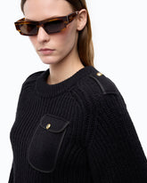 Maglia a coste con taschino - | Pinko