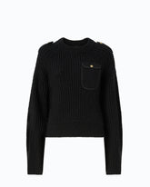 Maglia a coste con taschino - | Pinko