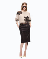 Nubuck leather-effect pencil skirt - | Pinko
