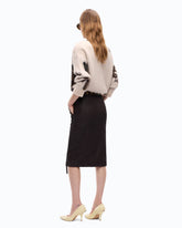 Nubuck leather-effect pencil skirt - | Pinko