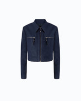 Giubbino cropped effetto pelle nabuk - | Pinko