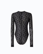 Jersey bodi de encaje elástico floral - | Pinko