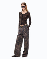 Cardigan à imprimé camouflage floral - | Pinko