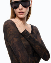 Cardigan à imprimé camouflage floral - | Pinko