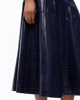 Gonna midi con stampa coccodrillo - | Pinko
