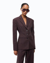 Slim-fit jacket in slub canvas - | Pinko