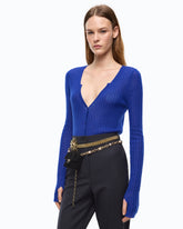Cardigan a coste con bottoni - | Pinko