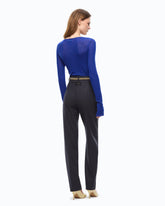 Ribbed cardigan with buttons - Blue | Pinko