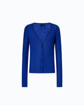 Cardigan a coste con bottoni - | Pinko