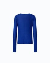 Ribbed cardigan with buttons - Blue | Pinko