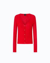 Cardigan côtelé boutonné - | Pinko