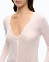 Cardigan a coste con bottoni - | Pinko
