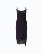 Abito midi con dettagli in pizzo - Blu scuro | Pinko