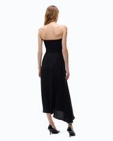 Sleeveless satin midi dress - | Pinko