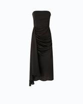 Sleeveless satin midi dress - | Pinko