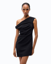 Slim-fit mini dress with draping - | Pinko