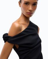 Slim-fit mini dress with draping - | Pinko