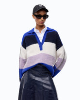 Sweter z mieszanki alpaki w paski - | Pinko