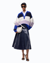 Sweter z mieszanki alpaki w paski - | Pinko