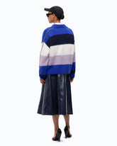 Sweter z mieszanki alpaki w paski - | Pinko