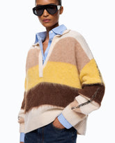 Striped alpaca-blend sweater - | Pinko
