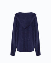 Fully rhinestoned wool-blend cardigan with hood - | Pinko