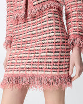 Minigonna in stuoia e maglia sfrangiata - | Pinko