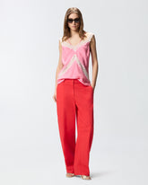 Spotted lingerie top with lace - | Pinko