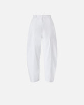 Barrel-fit trousers in stretch cotton - | Pinko