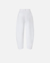 Barrel-fit trousers in stretch cotton - | Pinko