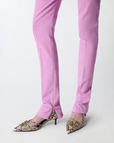 Pantaloni in misto lino con spacco regolabile al fondo - | Pinko