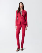 Satin trousers with adjustable hem slit detail - | Pinko