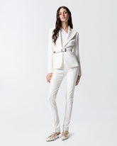 Trousers with adjustable hem slit detail - | Pinko